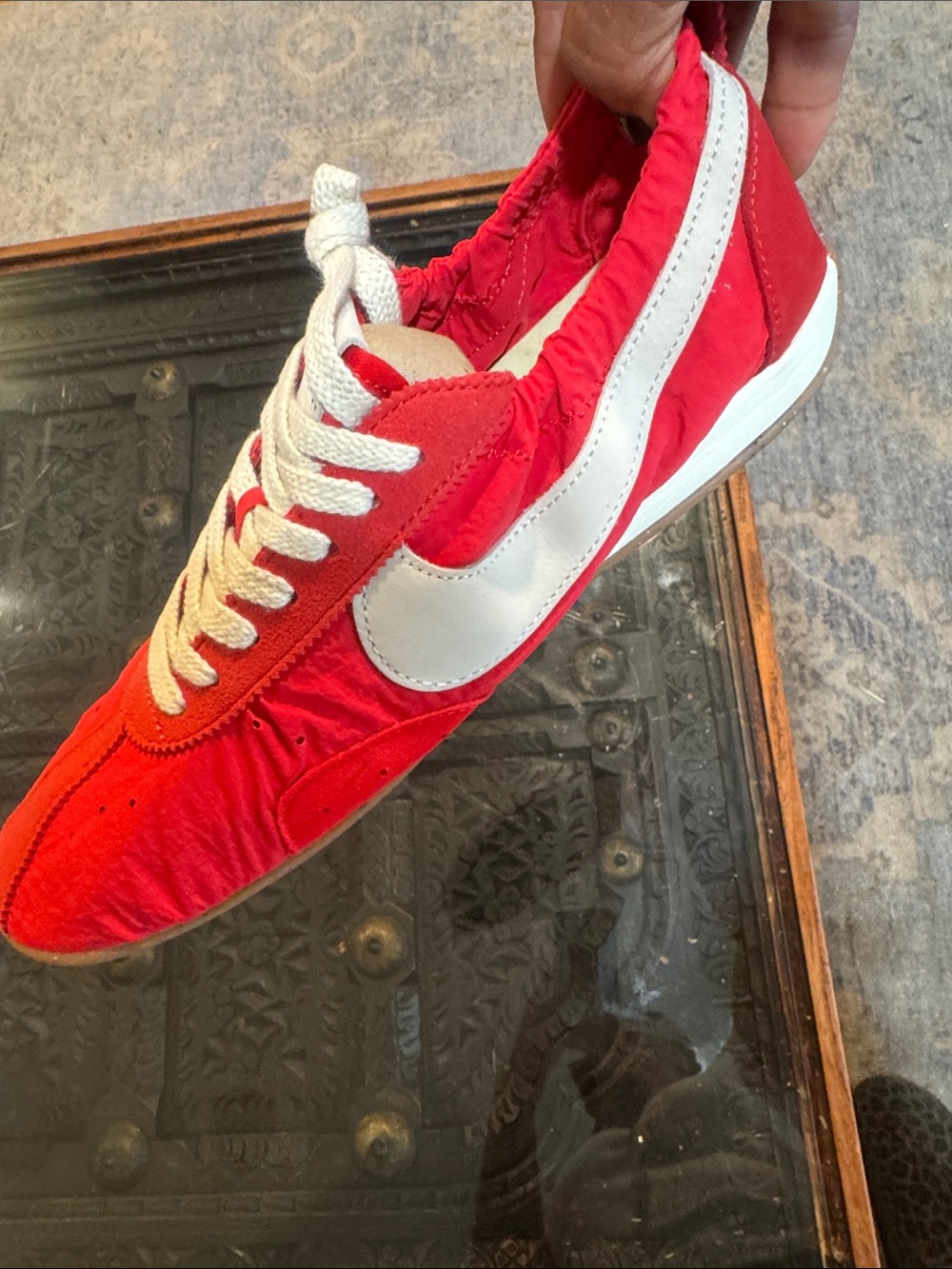 NWT: Nike X Jacquemus women  Red Low-Profile Sneaker with White Swoosh